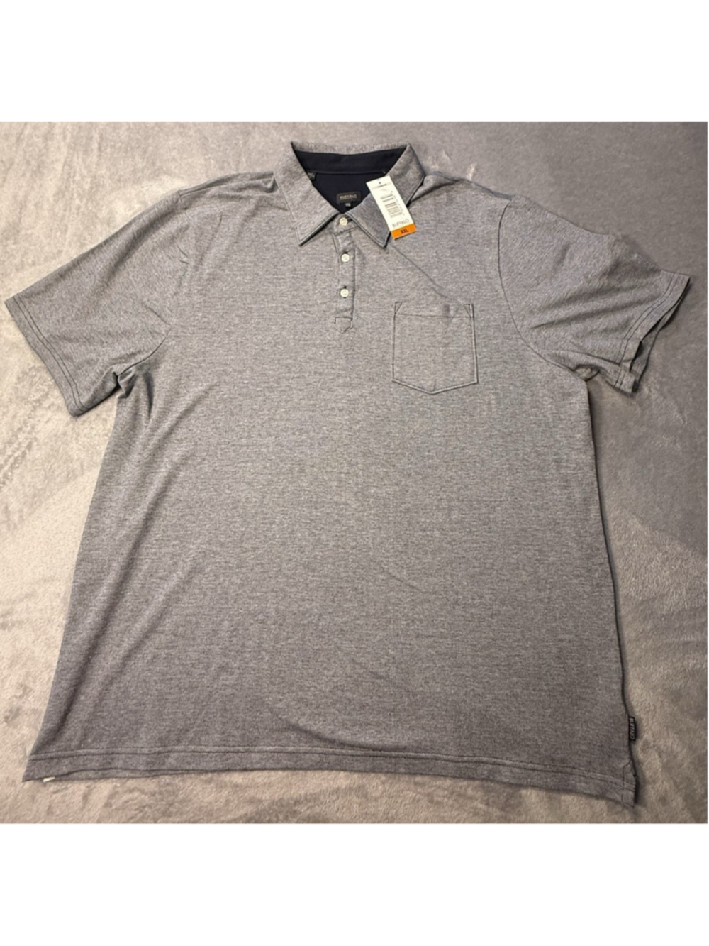 NWT Buffalo Polo Shirt Mens Gray Short Sleeve Pocket Size XXL